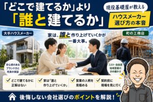 「どこで建てるか」より「誰と建てるか」｜現役基礎屋が教えるハウスメーカー選び方の本音