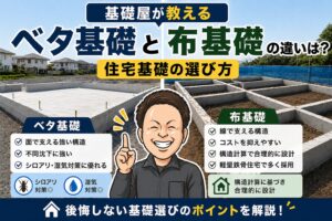 ベタ基礎と布基礎の比較｜現役基礎屋が教える住宅基礎の選び方