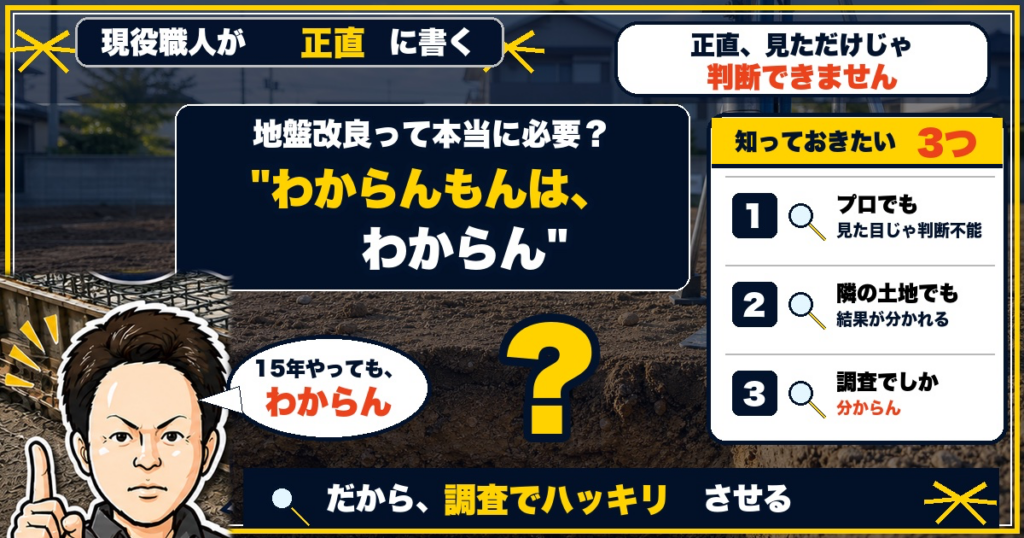 地盤改良って本当に必要？「わからんもんは、わからん」基礎屋15年の本音アイキャッチ